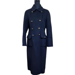 Talbots Black Military Maxi Coat